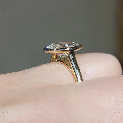 3 Ct Oval Lab Diamond Solitaire Engagement Ring
