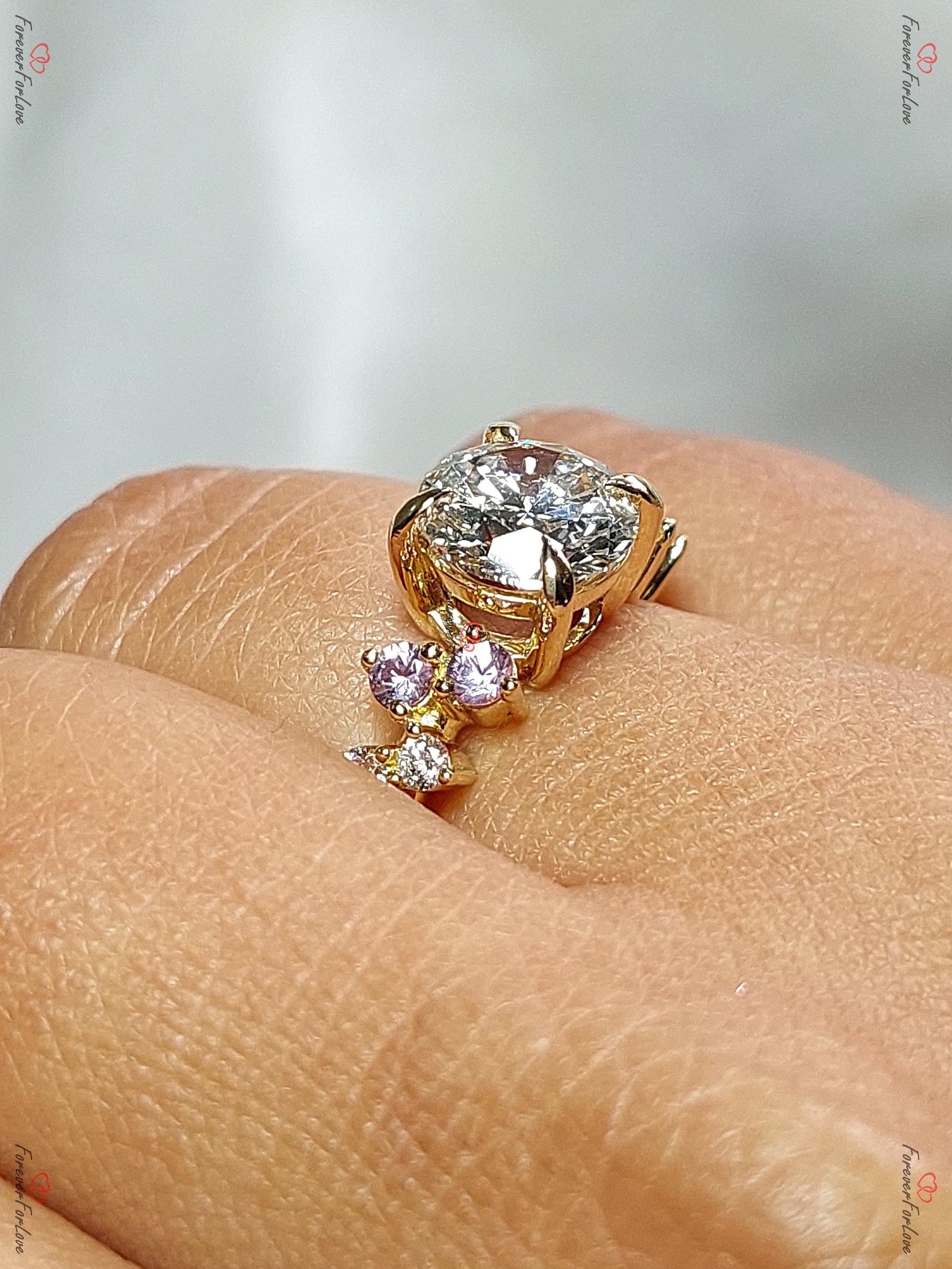 IGI Certified Round Lab Diamond Solitaire Engagement Ring