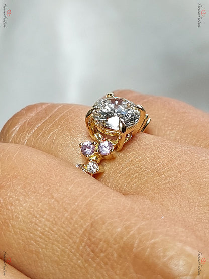 IGI Certified Round Lab Diamond Solitaire Engagement Ring