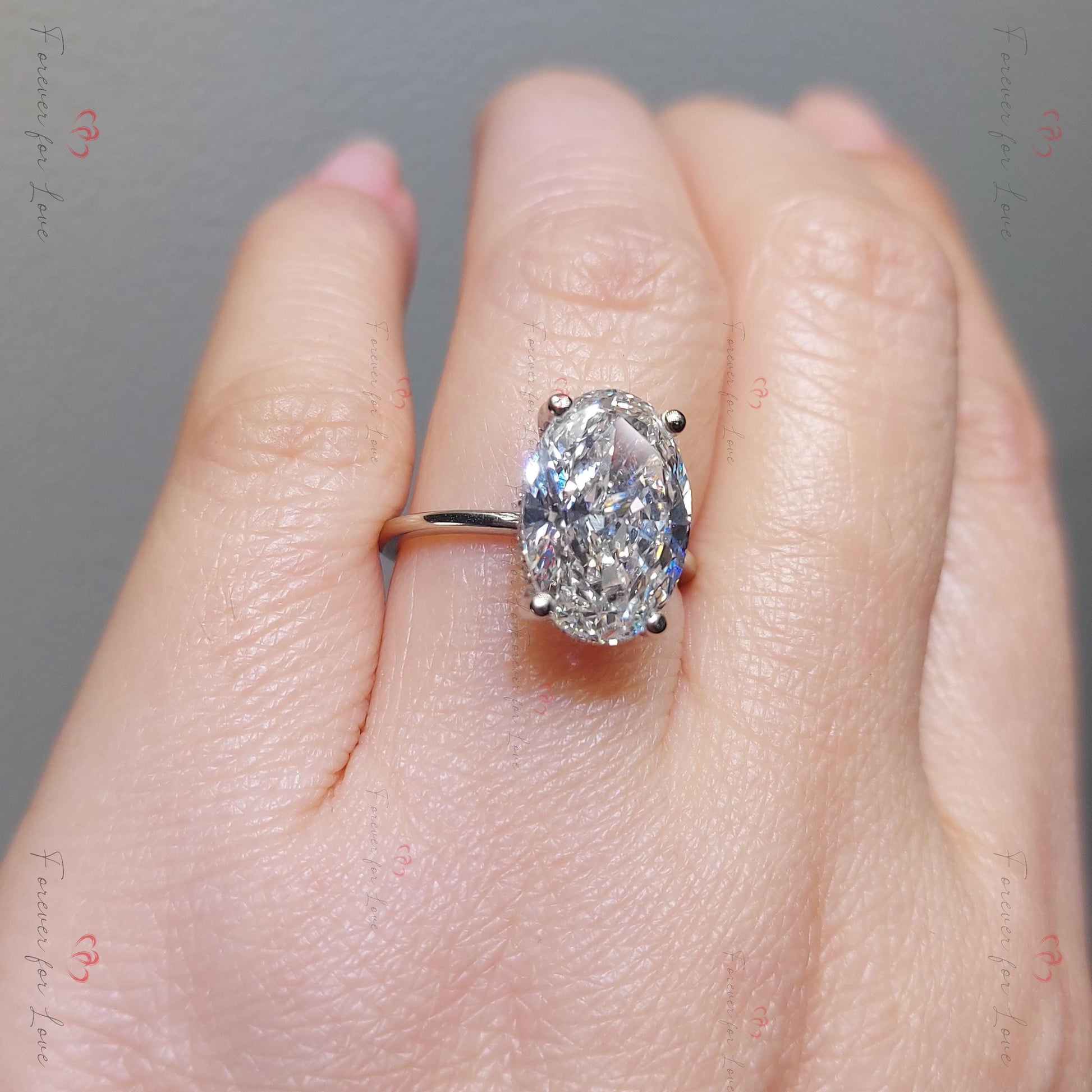 Oval Lab Diamond Solitaire Engagement Ring