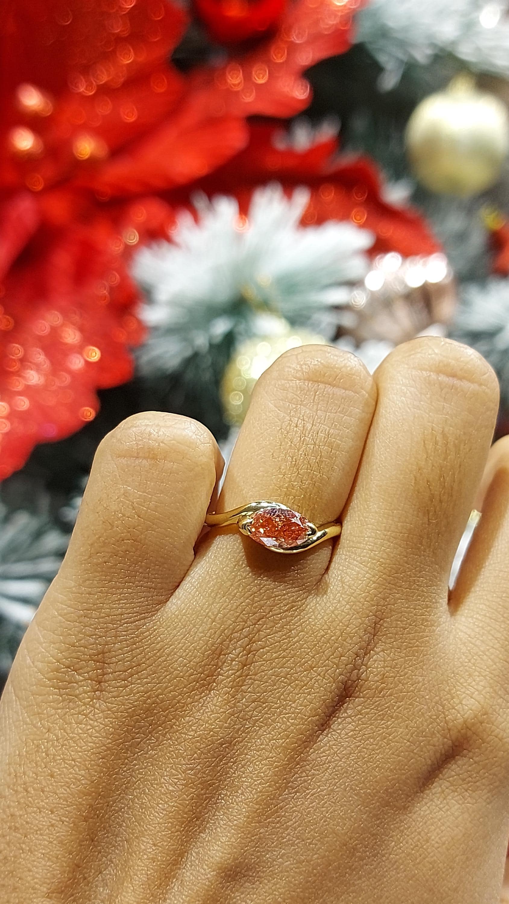 IGI Certified Marquise Lab Diamond Engagement Ring