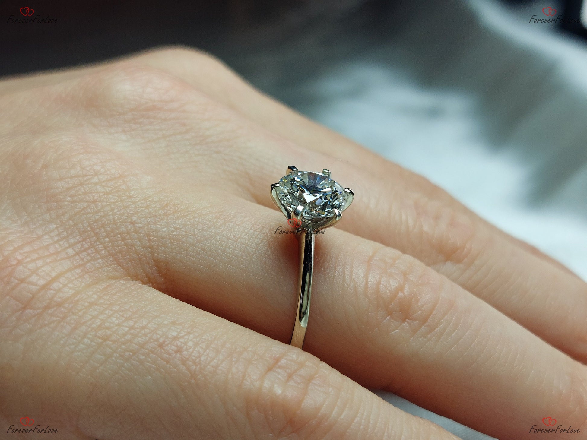 2.53 Ct Round Lab Diamond Solitaire Engagement Ring