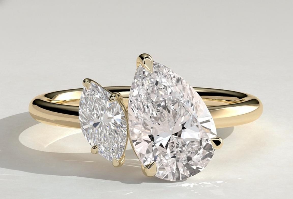 Pear Lab Diamond Engagement Ring