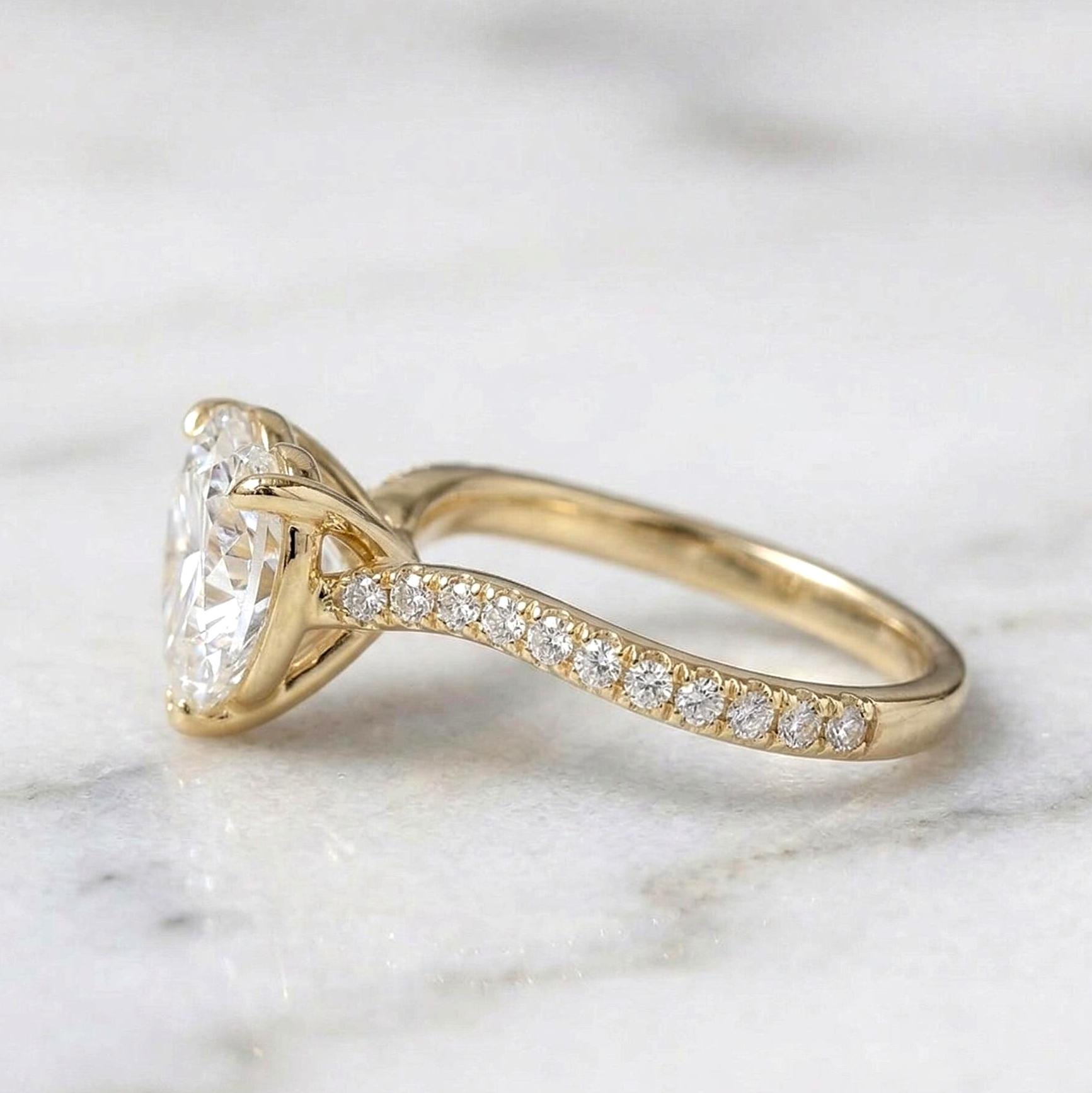 IGI Certified Heart Lab Diamond Engagement Ring
