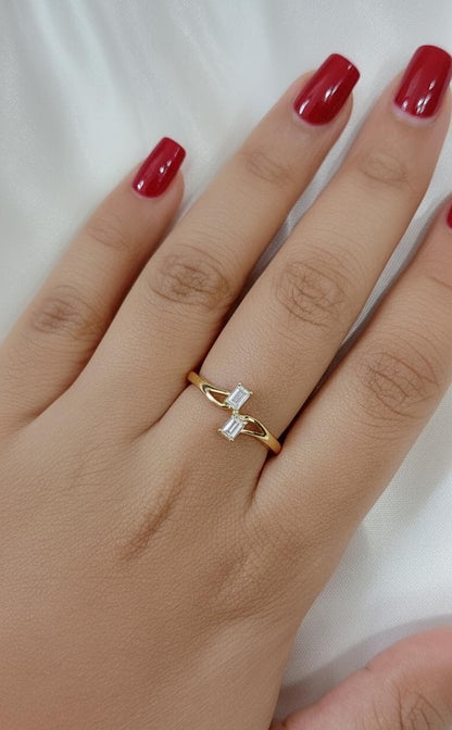 Baguette Lab Diamond Engagement Ring