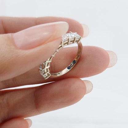 Princess cut Lab Grown Diamond Wedding Band, Anniversary Band for her, Nine stone Half Eternity Band, Stackable Matching Band Gift for her.
