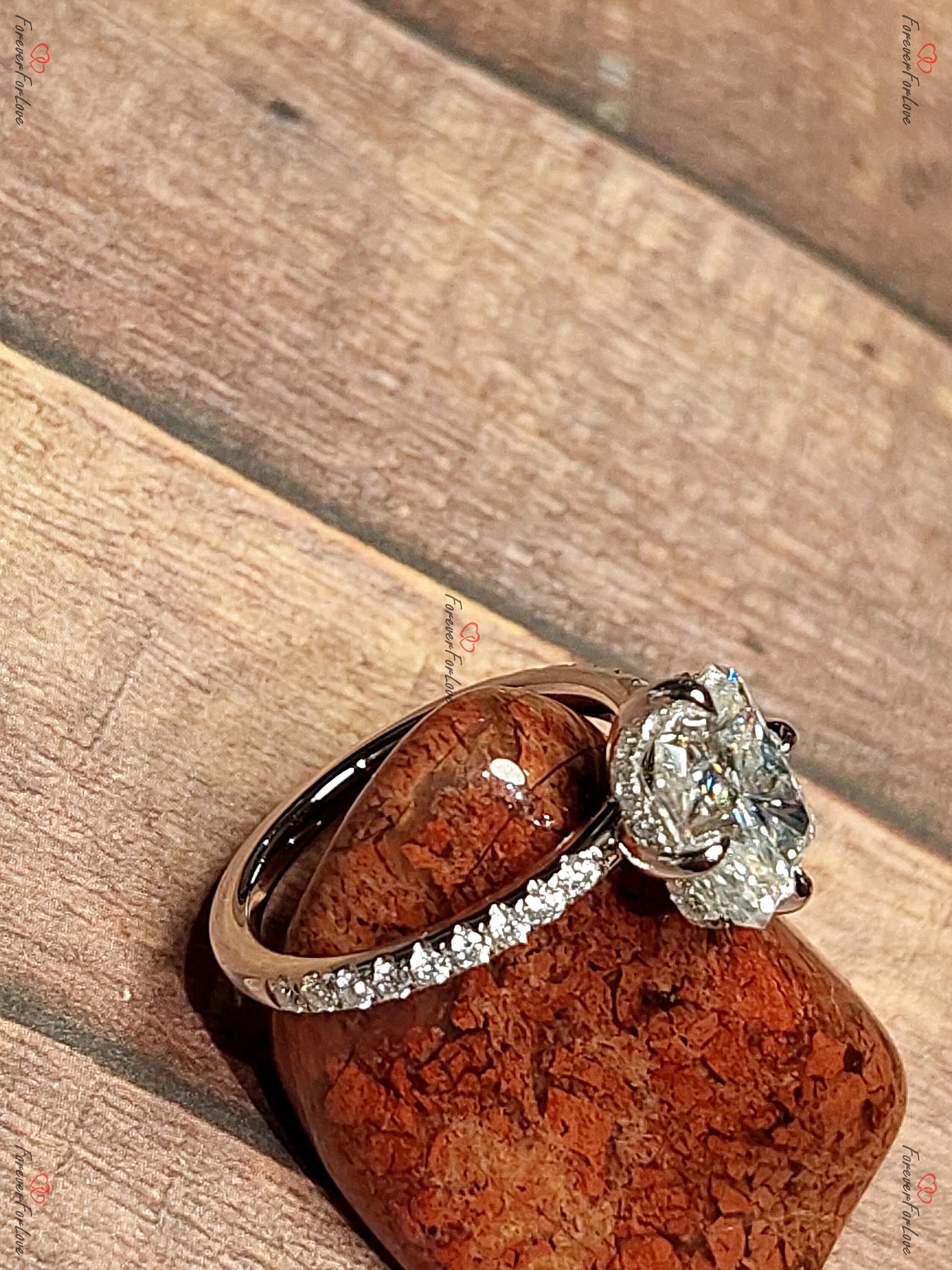 1.5 Ct Radiant Diamond, Moissanite Solitaire Engagement Ring