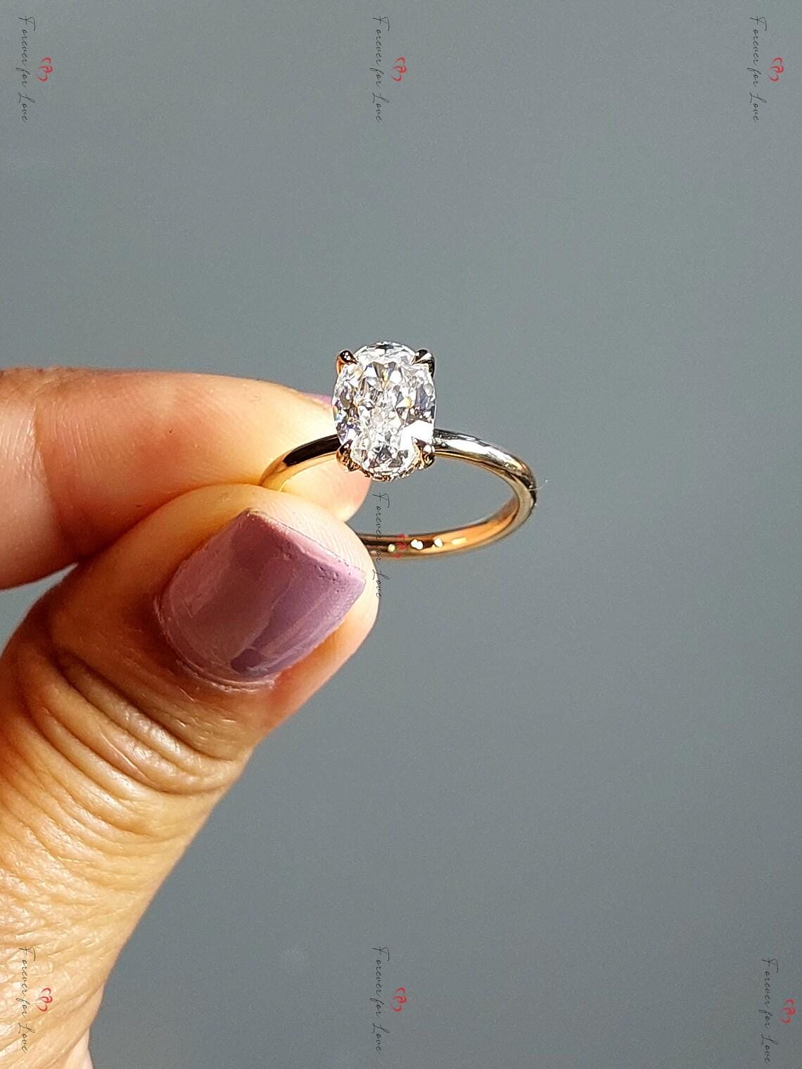 Custom listing for omniscientrose bal to pay Moissanite engagement ring in Gold or Platinum — custom handcrafted by Forever For Love