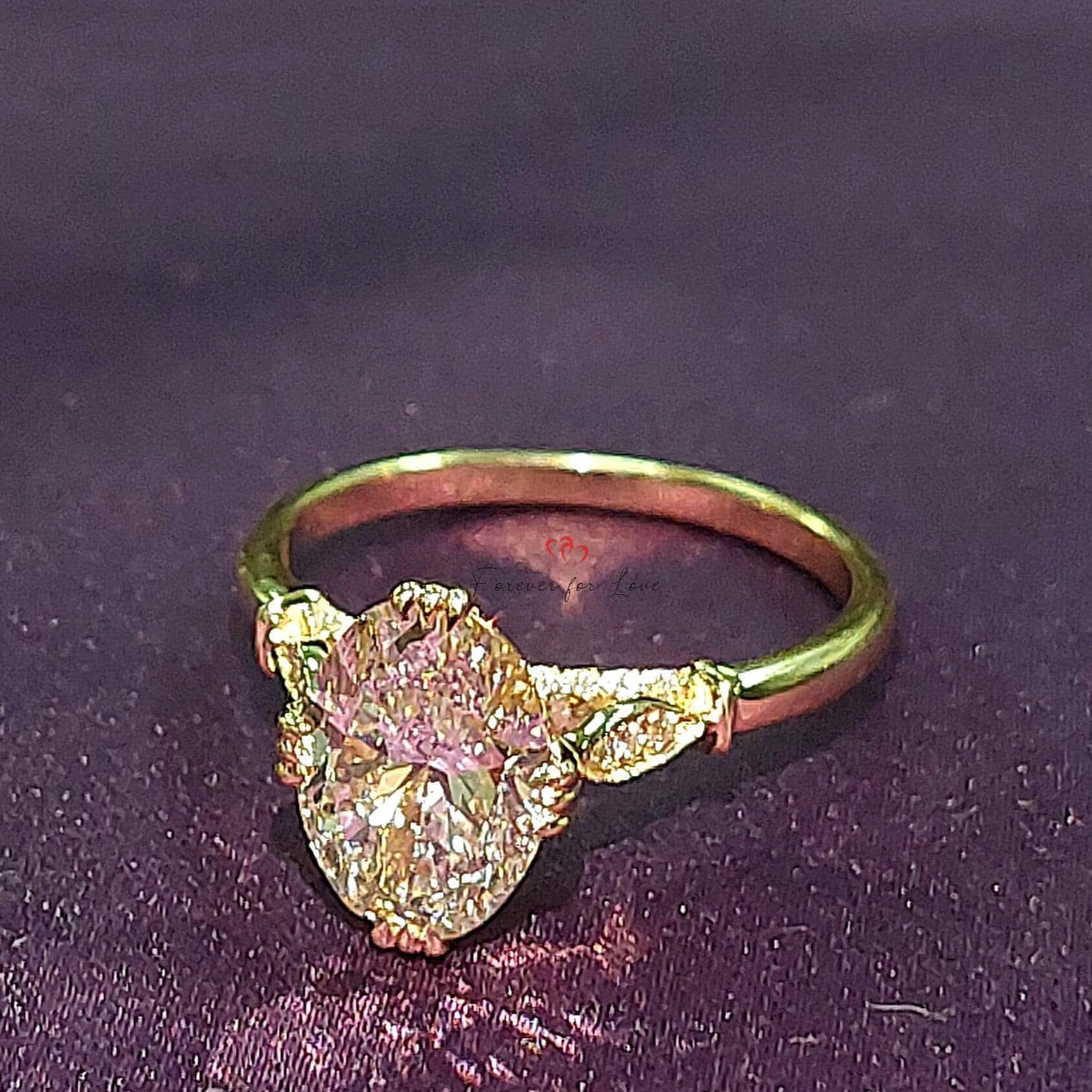IGI Certified Oval Lab Diamond Engagement Ring