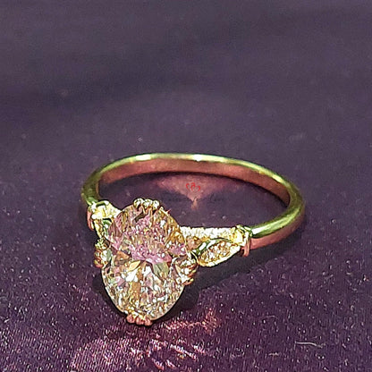 IGI Certified Oval Lab Diamond Engagement Ring