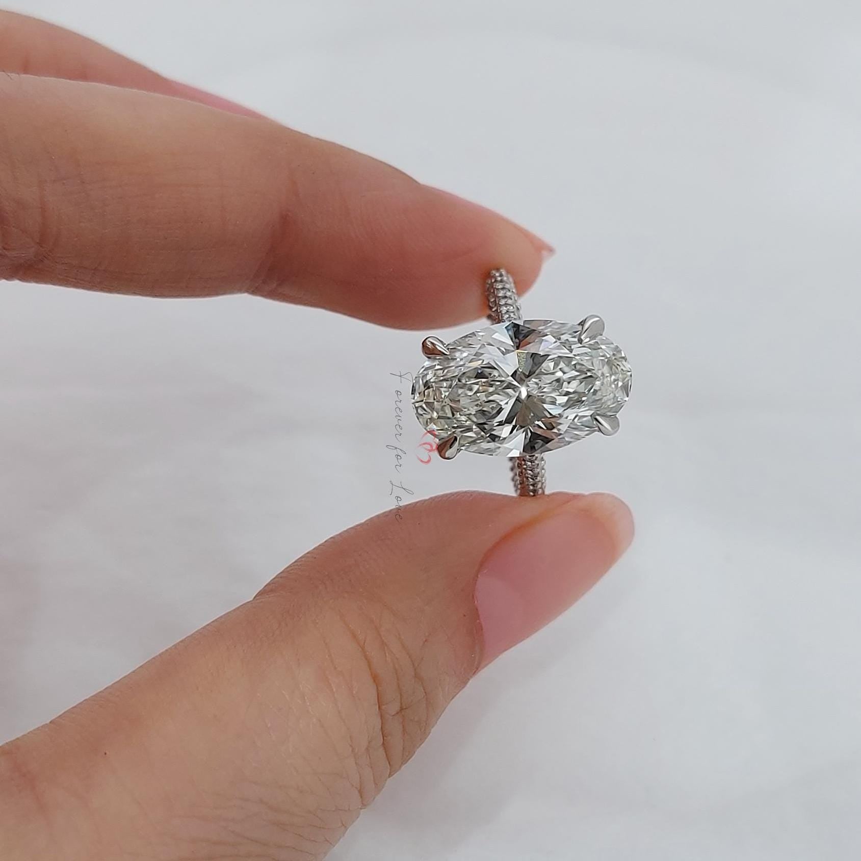 8 Ct Oval Lab Diamond Engagement Ring