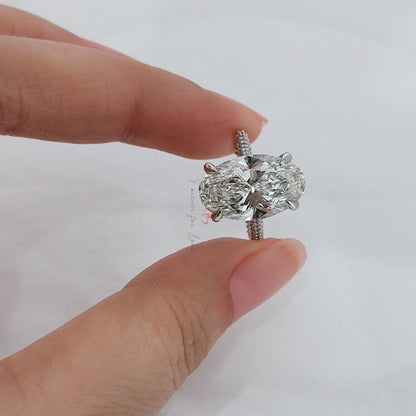 8 Ct Oval Lab Diamond Engagement Ring