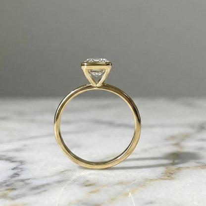 3 Ct Emerald Lab Diamond, Emerald Solitaire Engagement Ring