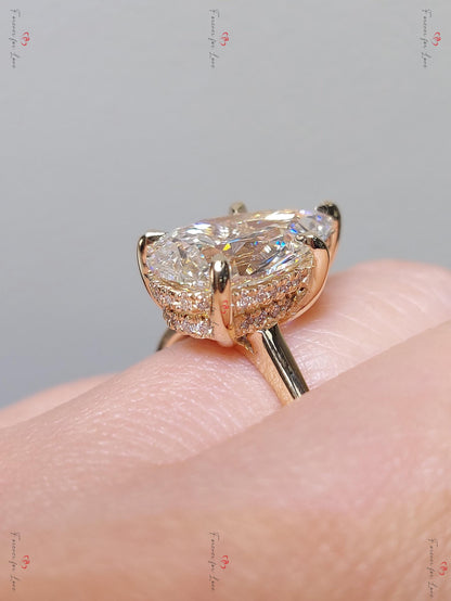 5 Ct Pear Lab Diamond Solitaire Engagement Ring