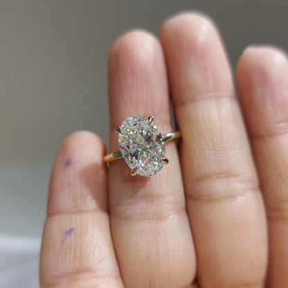 3.5 Ct Oval Lab Diamond Solitaire Engagement Ring