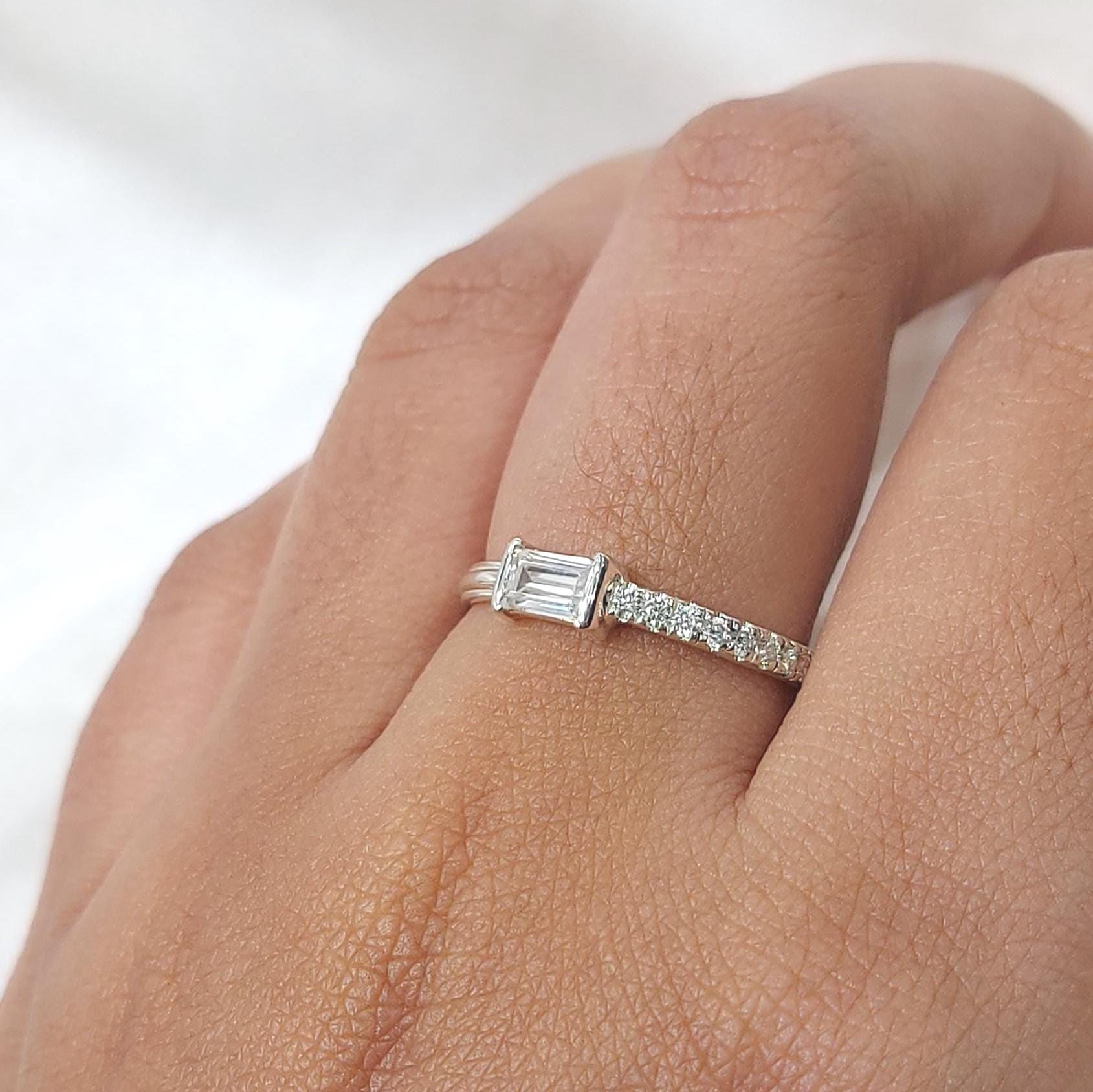 Baguette Lab Diamond Stacking Ring