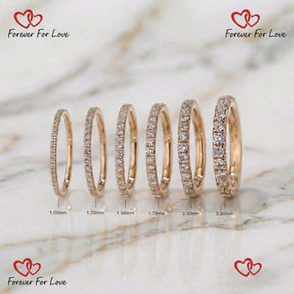 Round Lab Diamond Half Eternity Band