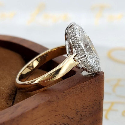 4.1 Ct IGI Certified Oval Lab Diamond Hidden Halo Engagement Ring