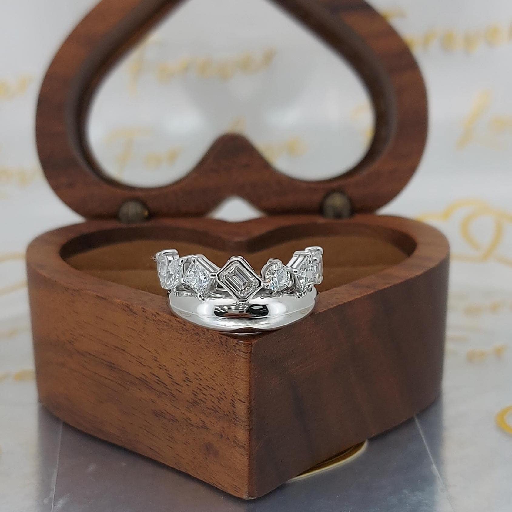 Pear Diamond Half Eternity Band