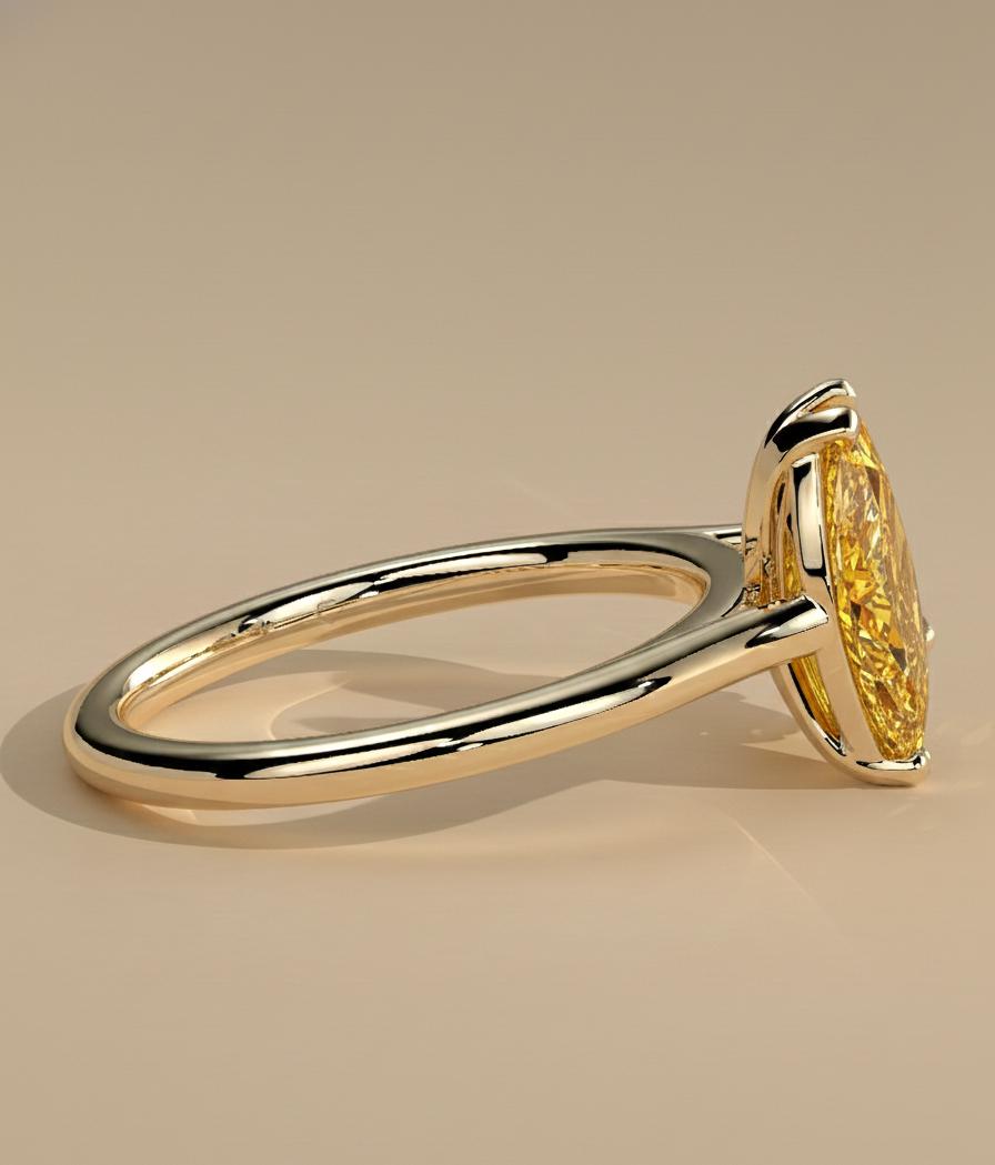 4 Karat Birnenförmiger Labor-Diamant Verlobungsring Pear cut Moissanite engagement ring in Gold or Platinum — custom handcrafted by Forever For Love