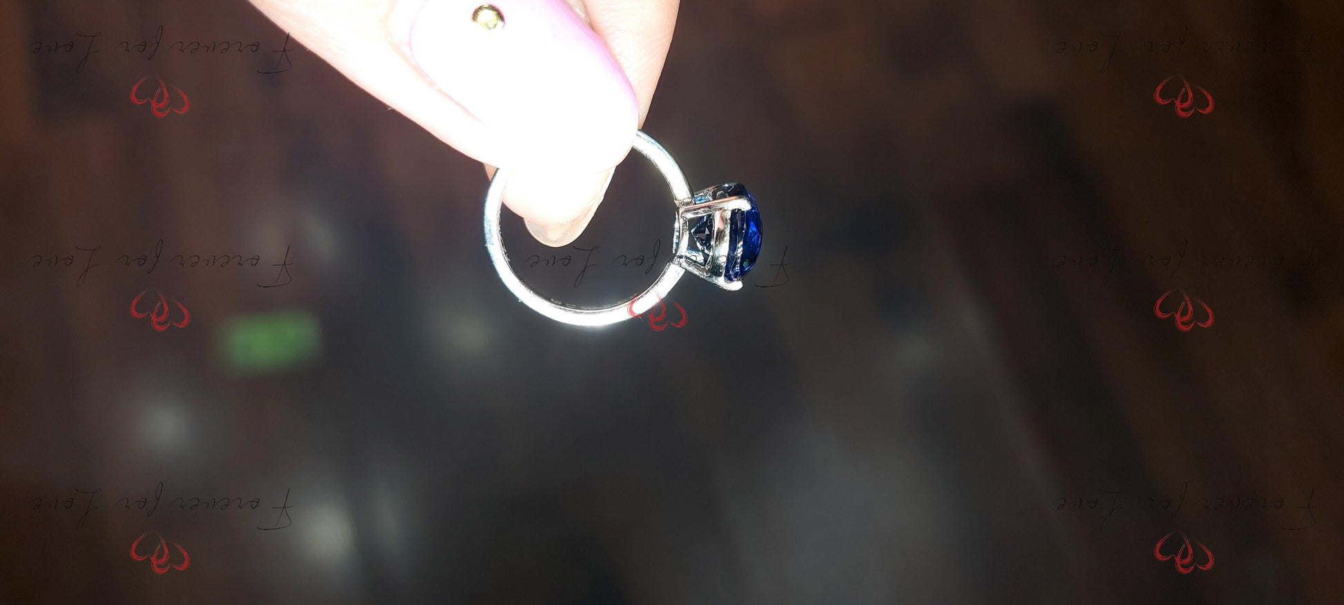 3.78 Ct Oval Blue Diamond, Sapphire Engagement Ring