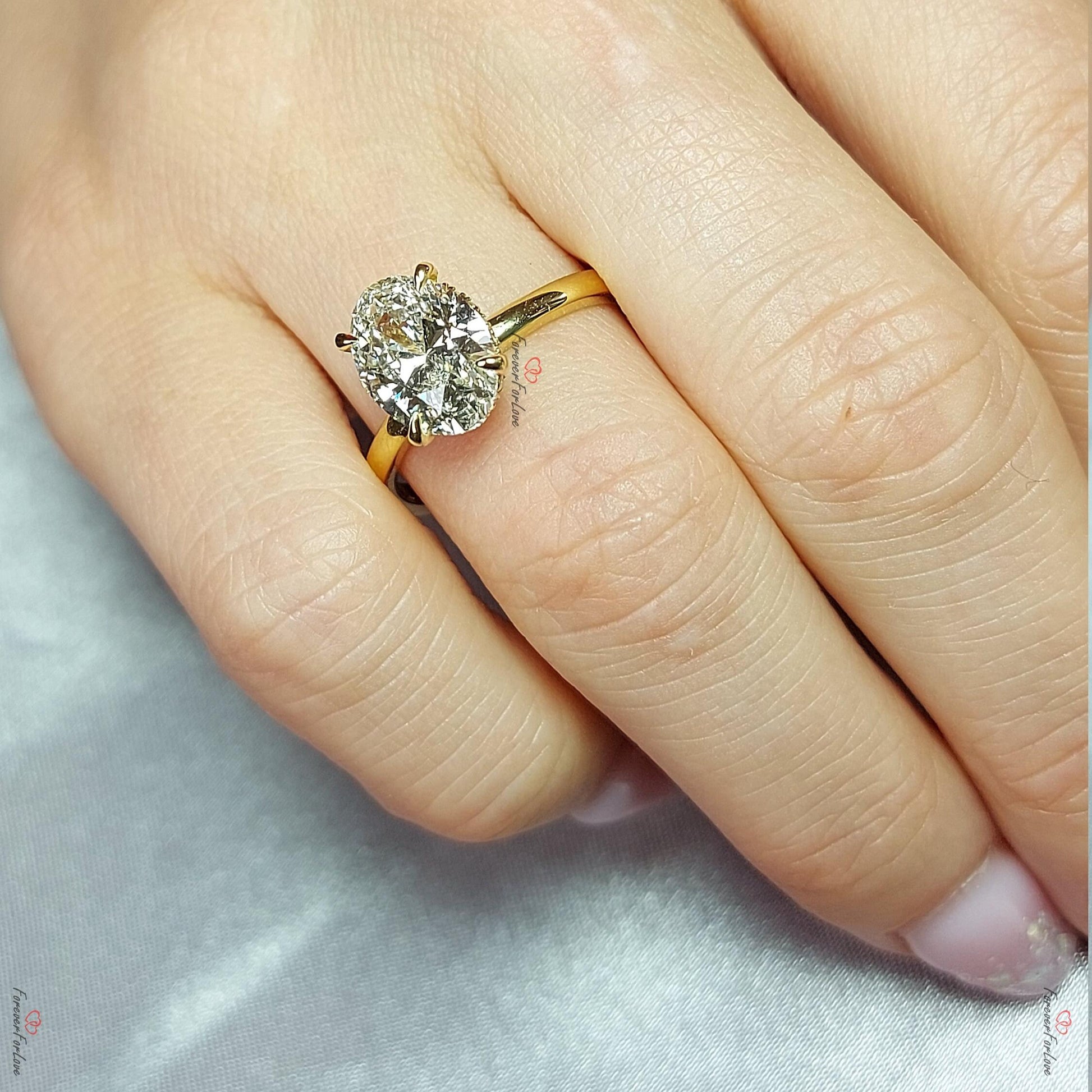 IGI Certified Oval Lab Diamond Solitaire Engagement Ring