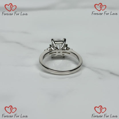 3.30 Ct IGI Certified Emerald Lab Diamond Engagement Ring