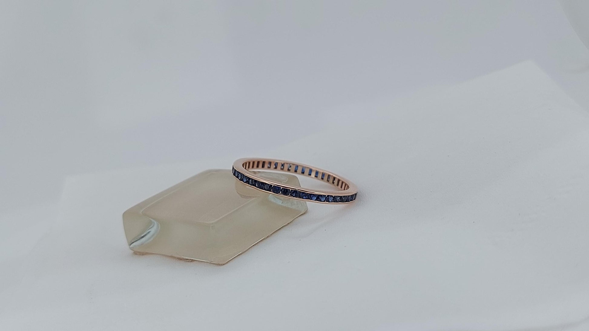 Round Blue Sapphire Full Eternity Band
