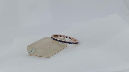 Round Blue Sapphire Full Eternity Band