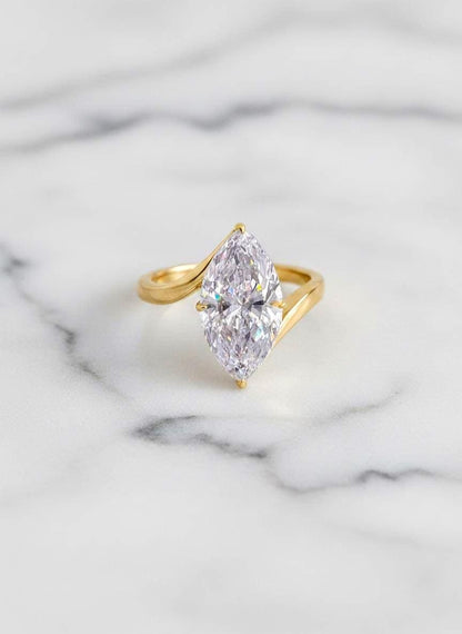 5 Ct IGI Certified Marquise Lab Diamond Solitaire Engagement Ring