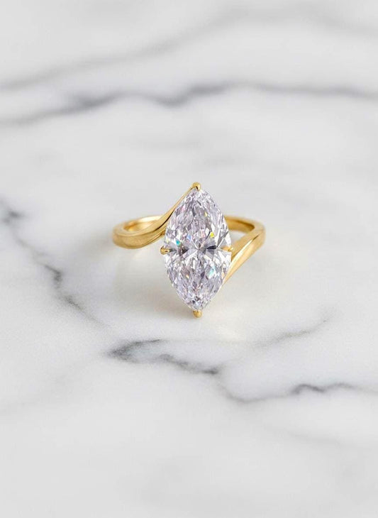 5 Ct IGI Certified Marquise Lab Diamond Solitaire Engagement Ring