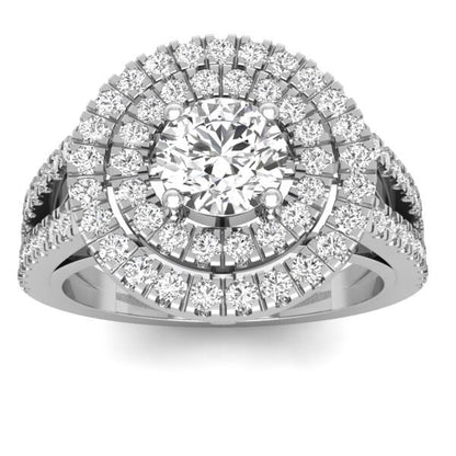 Round Natural Diamond Solitaire Engagement Ring