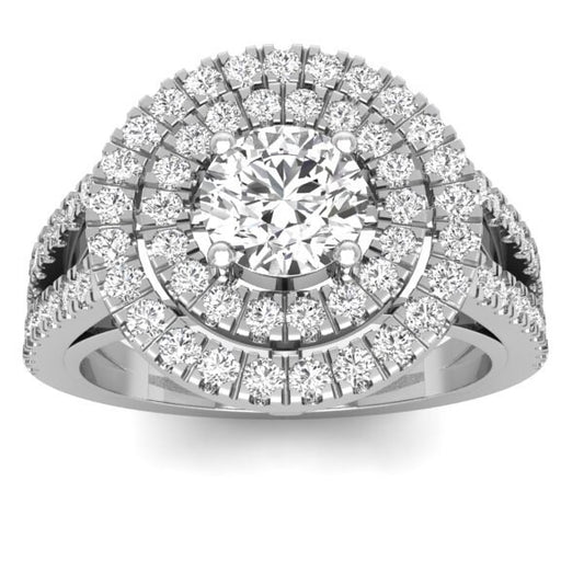 Round Natural Diamond Solitaire Engagement Ring