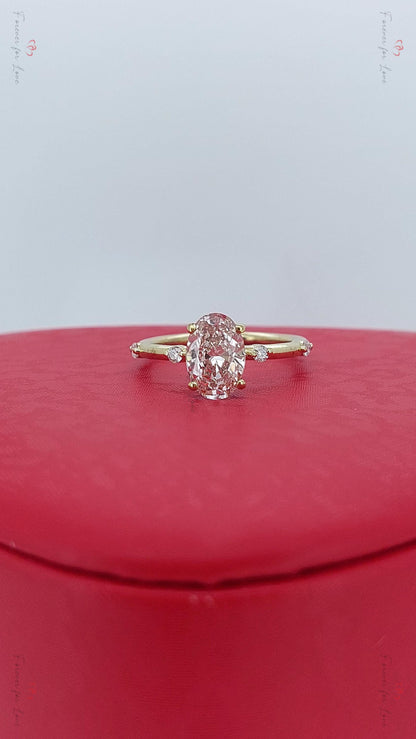 IGI Certified Oval Lab Diamond Engagement Ring