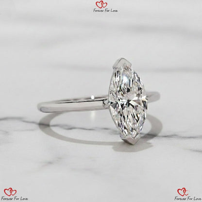 1.5 Ct IGI Certified Marquise Lab Diamond Engagement Ring