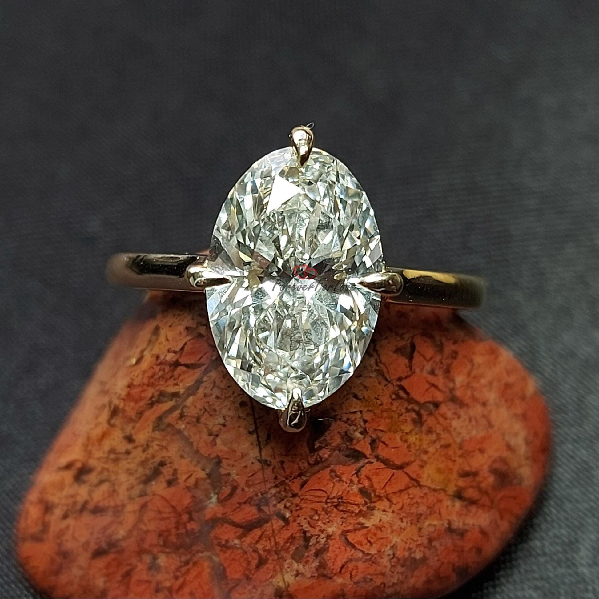 3 Ct IGI Certified Oval Lab Diamond Engagement Ring