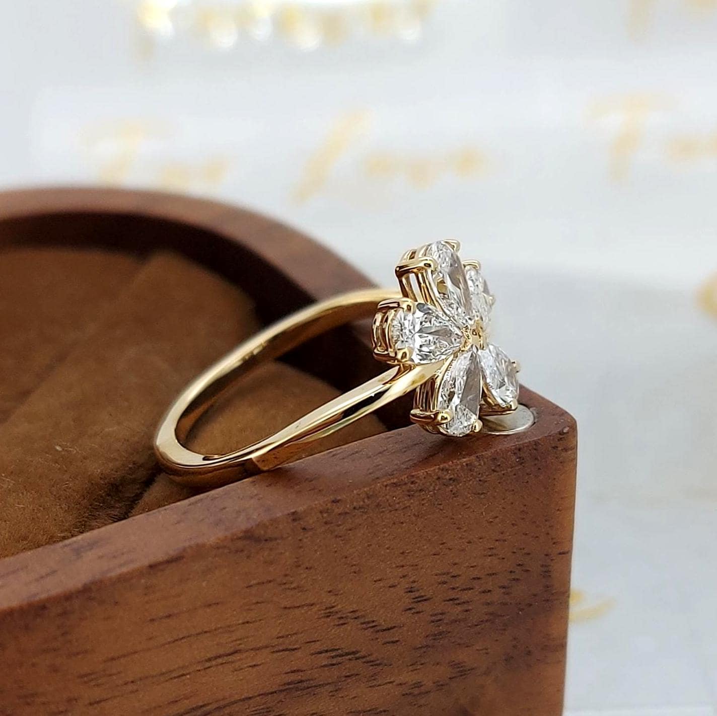 Pear Lab Diamond Ring