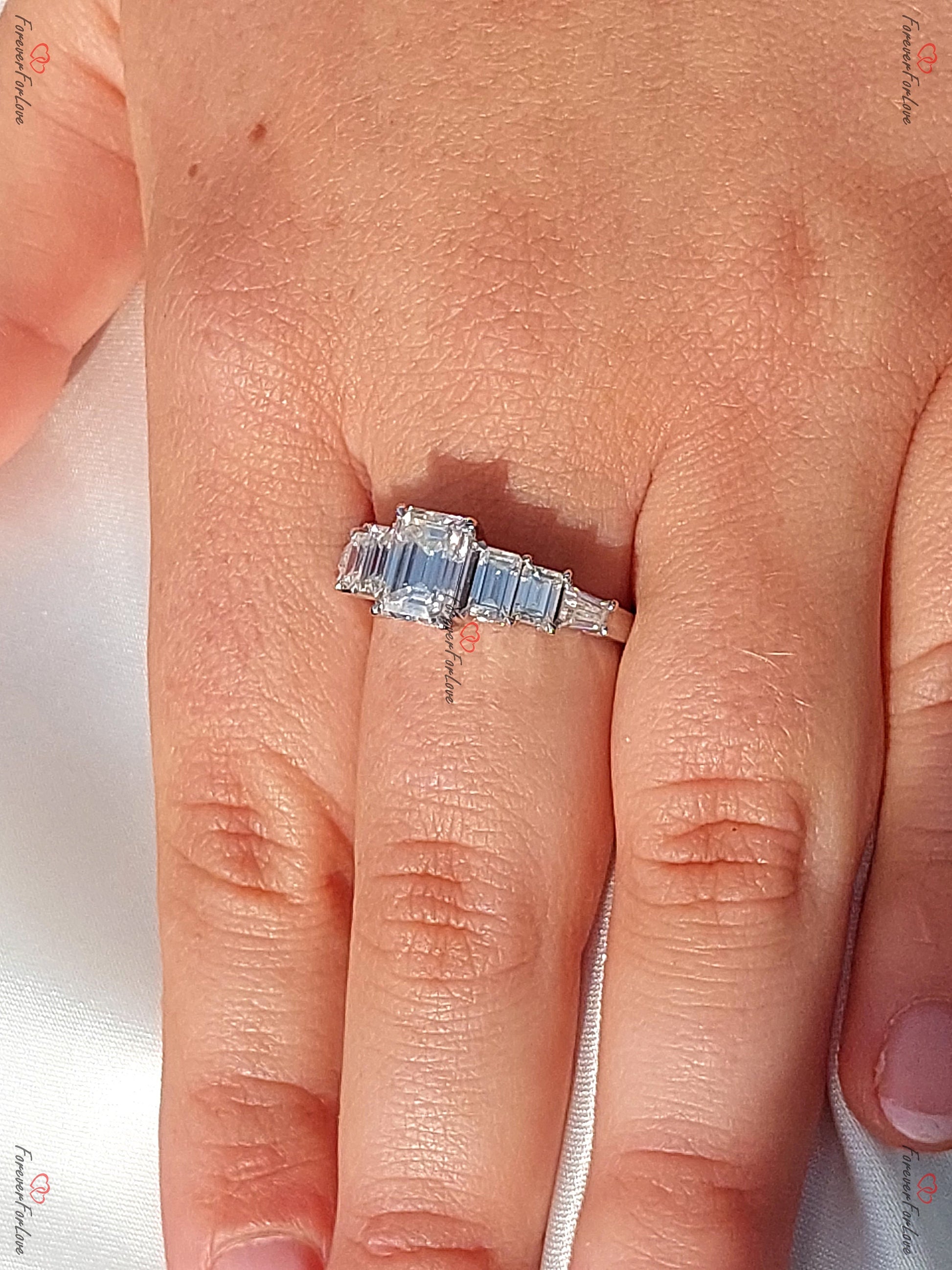 Emerald Moissanite, Emerald Engagement Ring