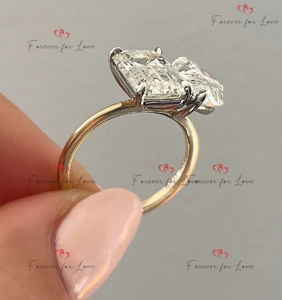 4 Ct IGI Certified Emerald Lab Diamond Solitaire Engagement Ring