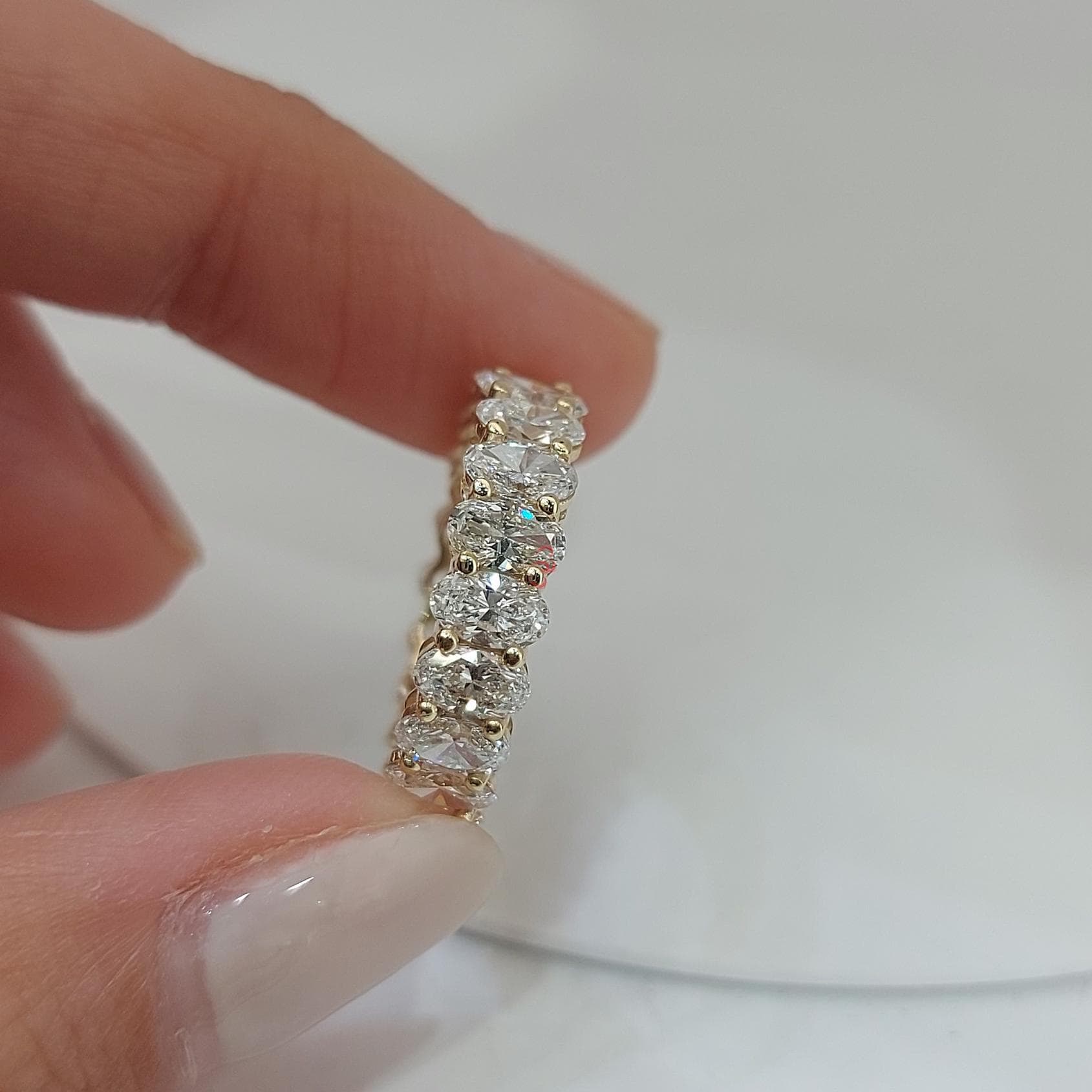 0.18 Ct Oval Lab Diamond Full Eternity Band
