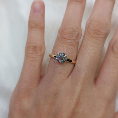 3 Ct Old Mine Lab Diamond Halo Engagement Ring