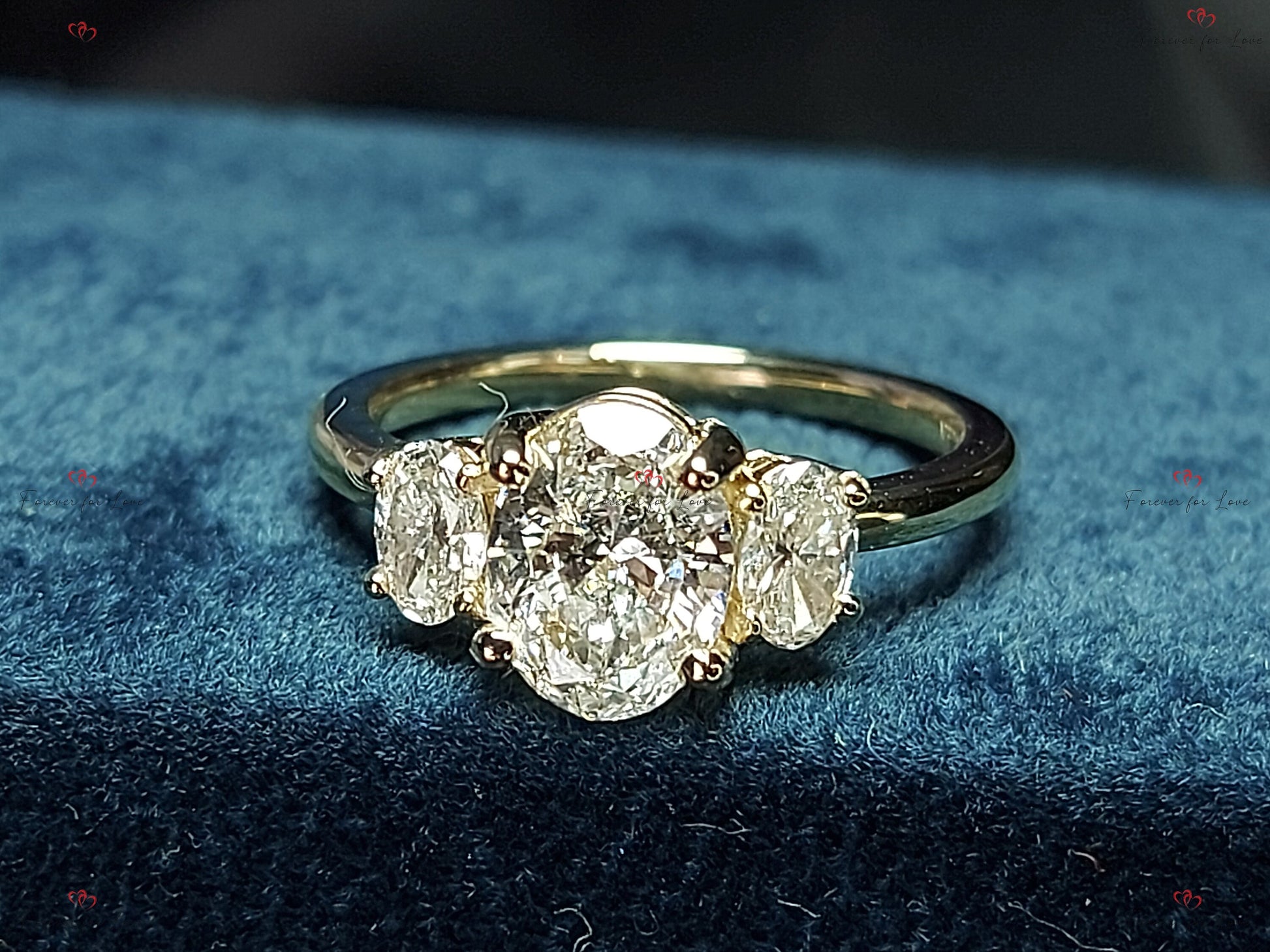 Oval Lab Diamond Three Stone Ring