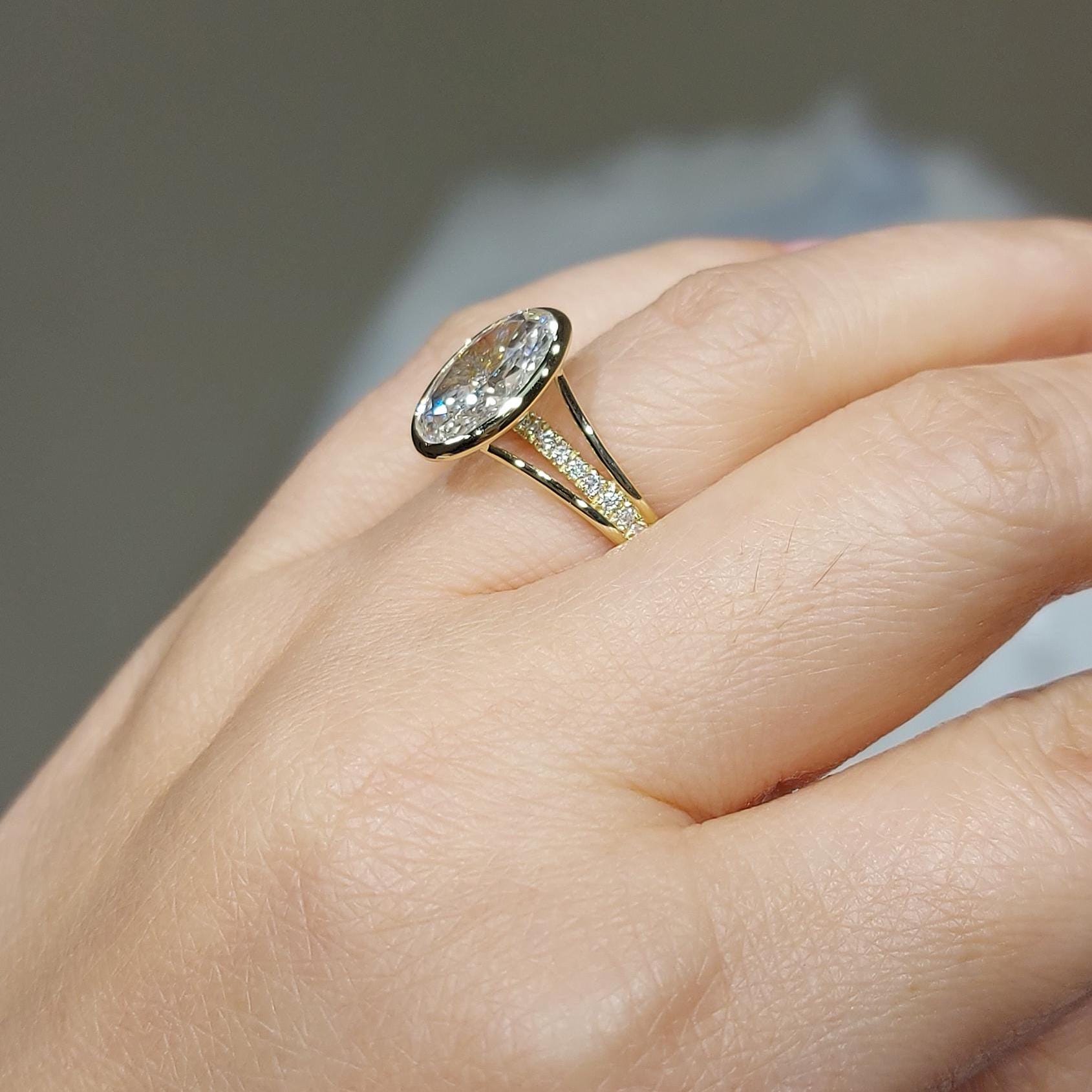 3.5 Ct Oval Lab Diamond Solitaire Engagement Ring