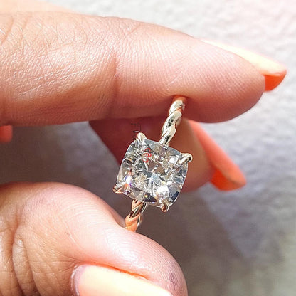 2 Ct IGI Certified Cushion Lab Diamond Engagement Ring