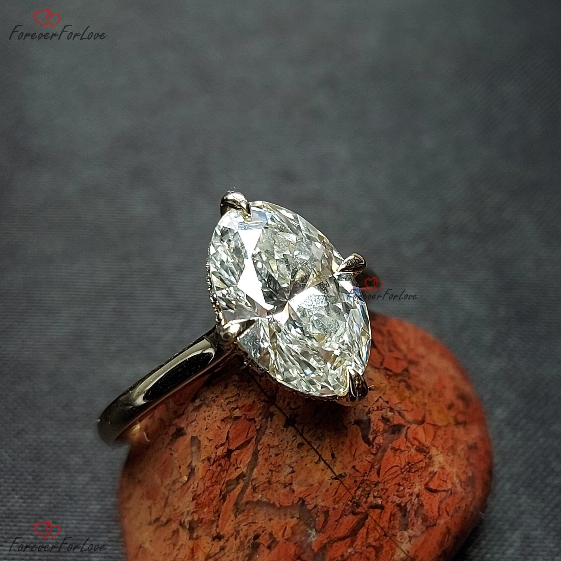 3 Ct IGI Certified Oval Lab Diamond Engagement Ring