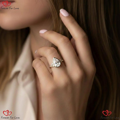 2.6 Ct IGI Certified Pear Lab Diamond Engagement Ring