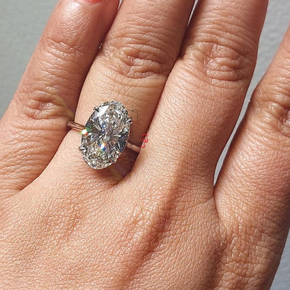 6 Ct Oval Lab Diamond Engagement Ring