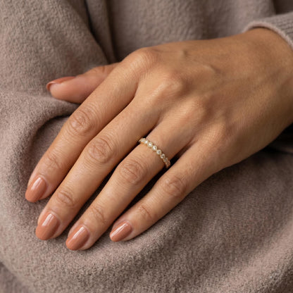 Round Diamond Half Eternity Band