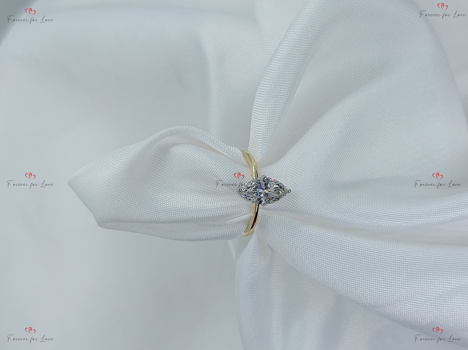 1 Ct IGI Certified Marquise Lab Diamond Engagement Ring