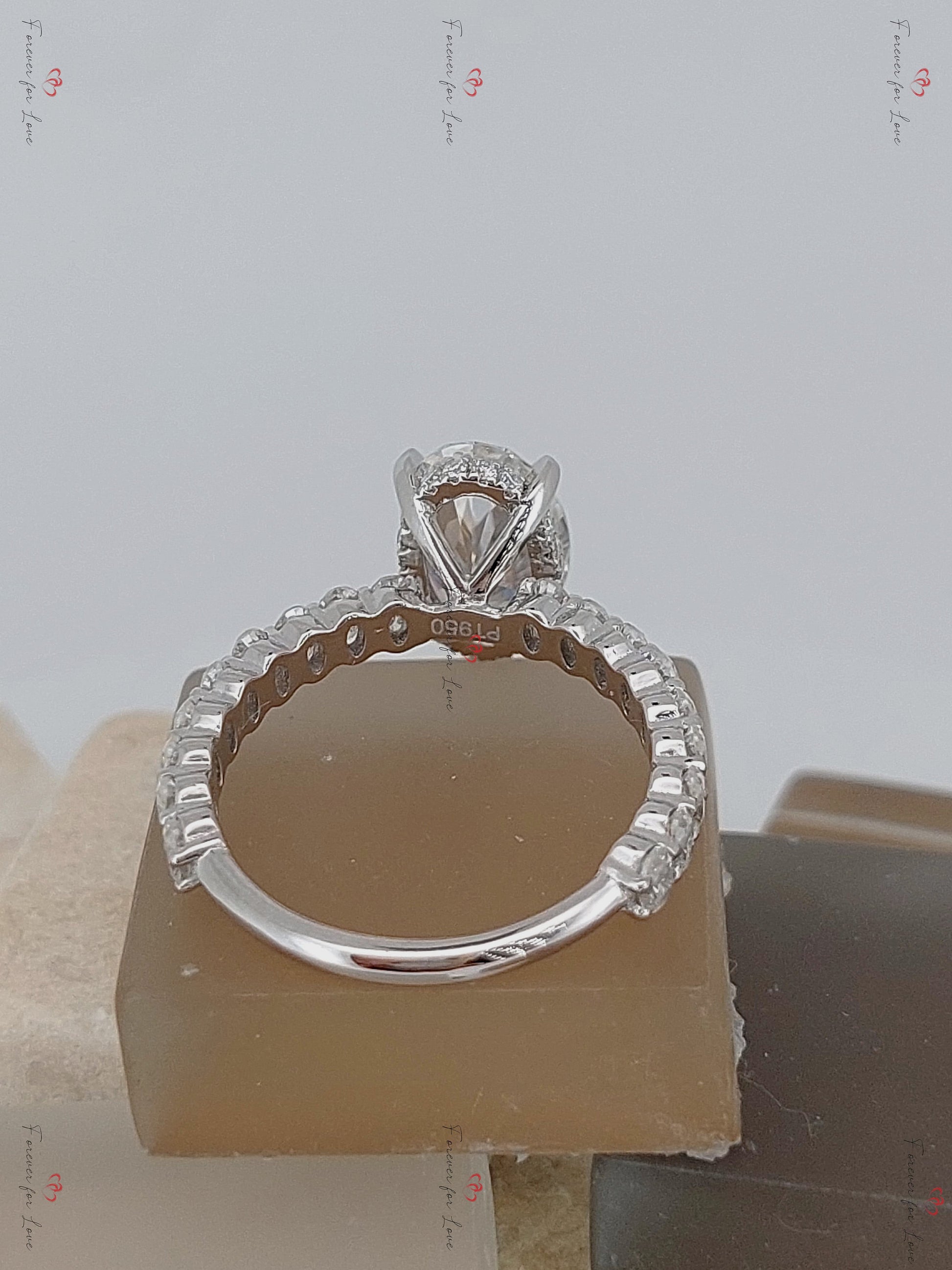 2.5 Ct Oval Diamond, Moissanite Halo Engagement Ring